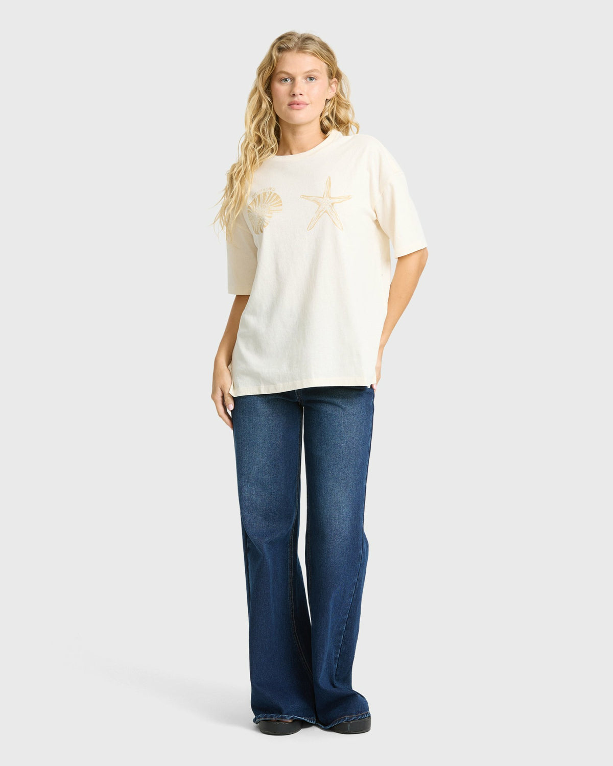 Billabong Women's In Front Of Me Short Sleeve Knit T-Shirt - White Cap