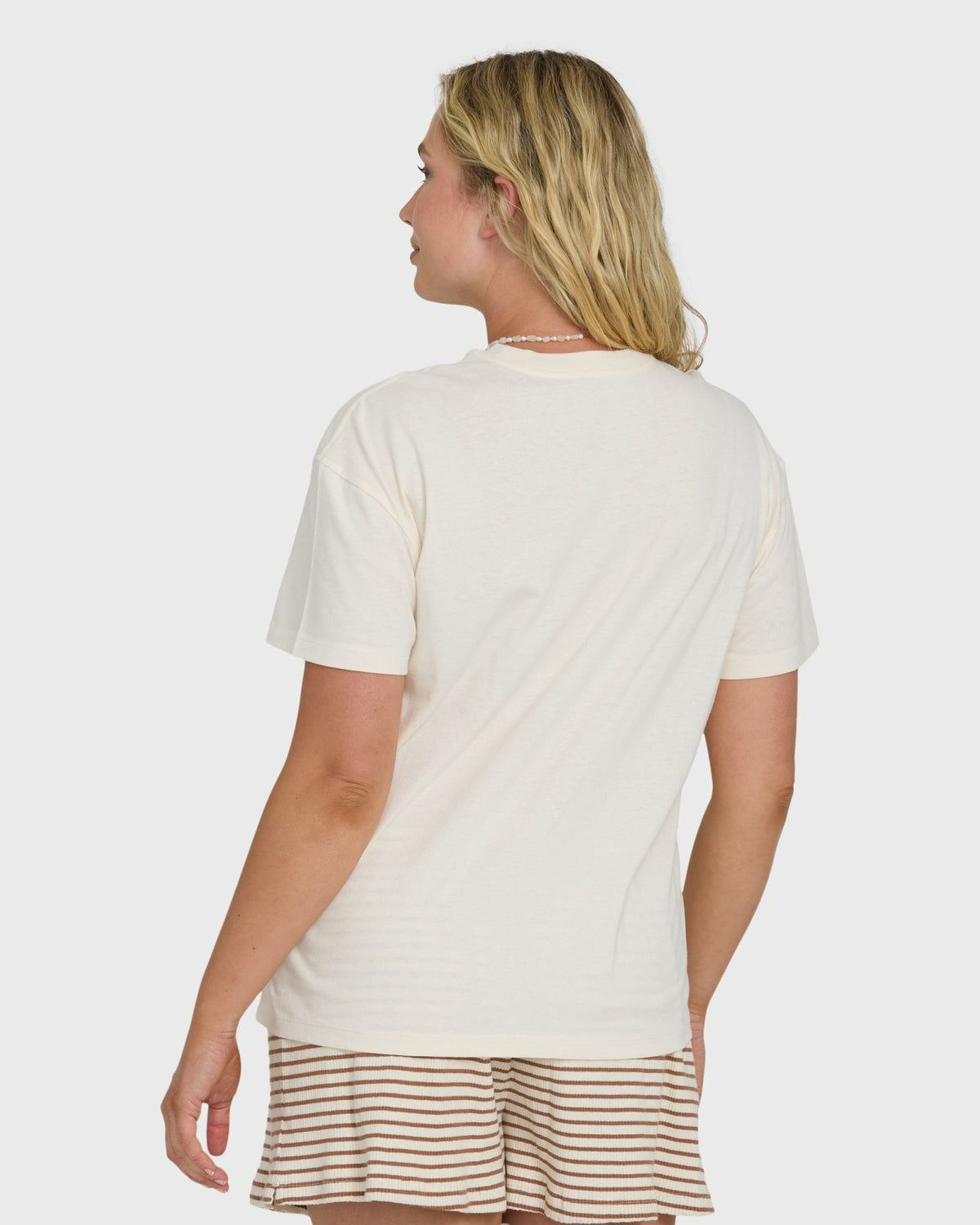 Billabong Women's In Front Of Me Short Sleeve Knit T-Shirt - White Cap