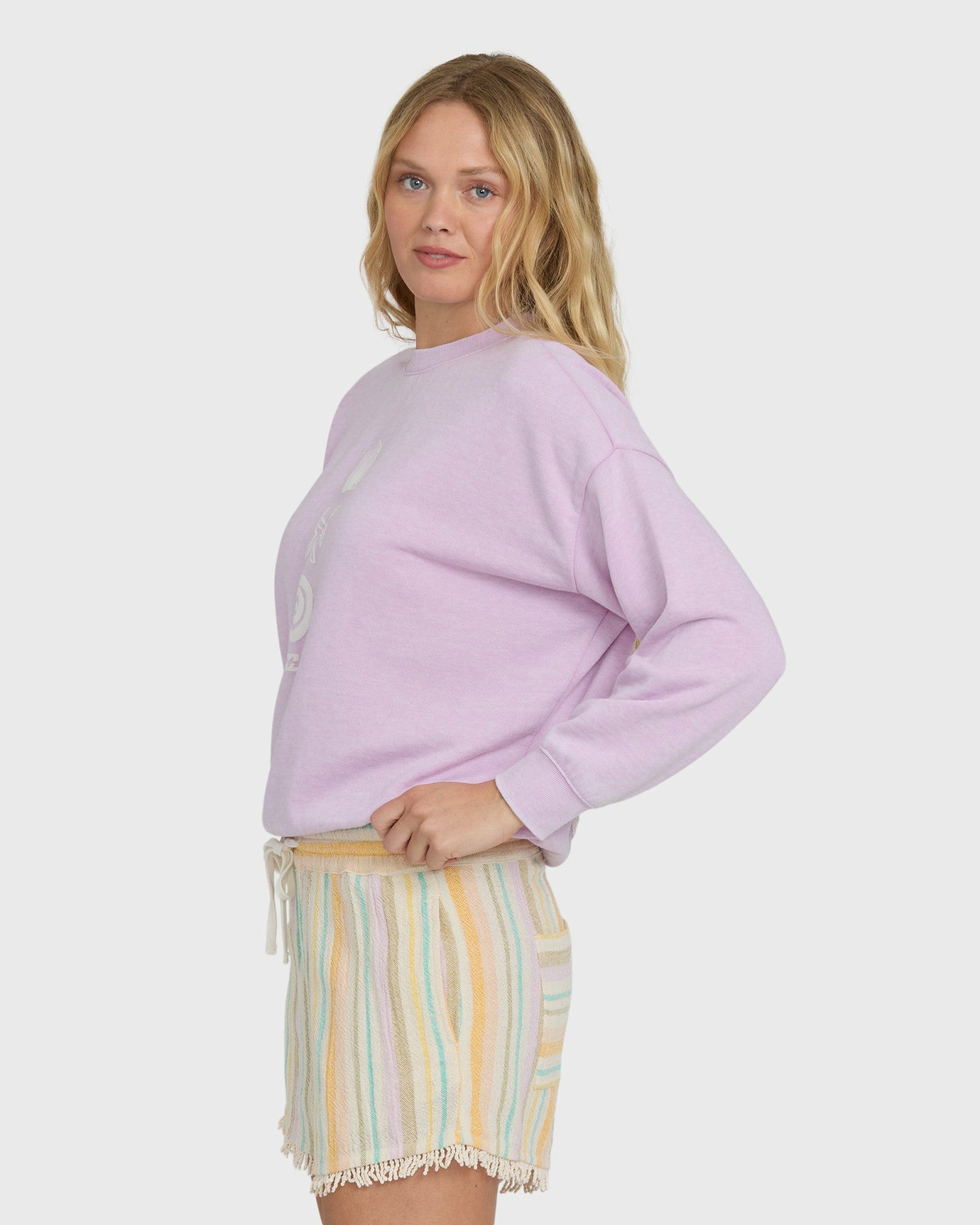 Billabong Women's Echo Burnout Crewneck Sweatshirt - Sweet Lilac
