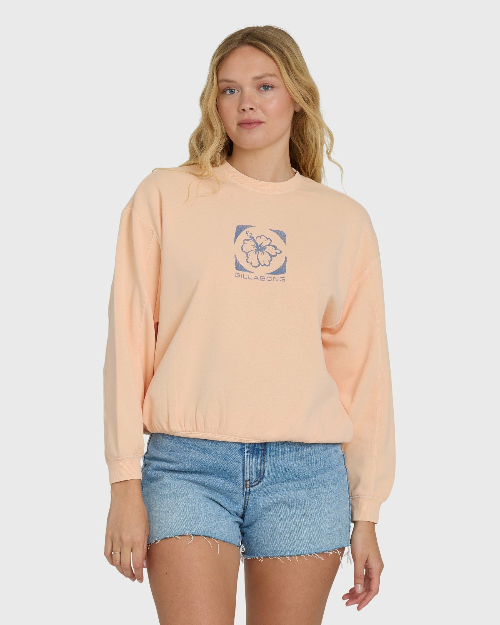 Billabong Women's Treasure Cay Crewneck Sweatshirt - Light Peach