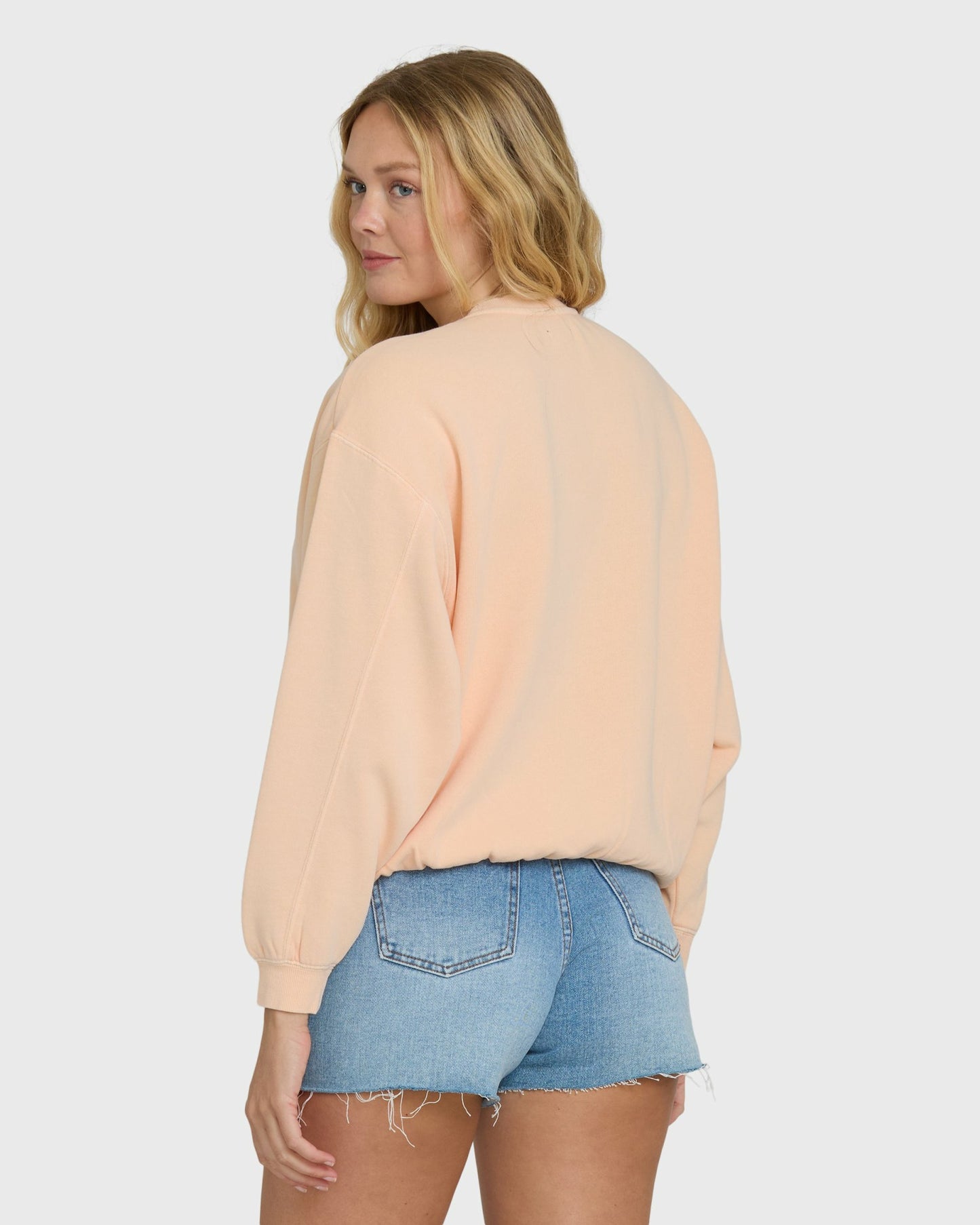 Billabong Women's Treasure Cay Crewneck Sweatshirt - Light Peach