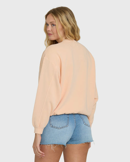 Billabong Women's Treasure Cay Crewneck Sweatshirt - Light Peach