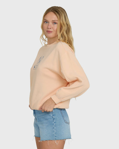 Billabong Women's Treasure Cay Crewneck Sweatshirt - Light Peach