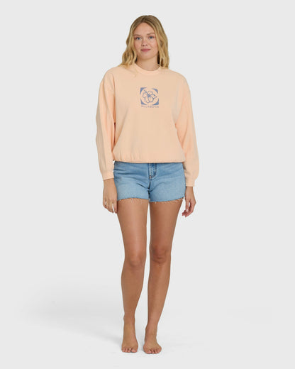 Billabong Women's Treasure Cay Crewneck Sweatshirt - Light Peach