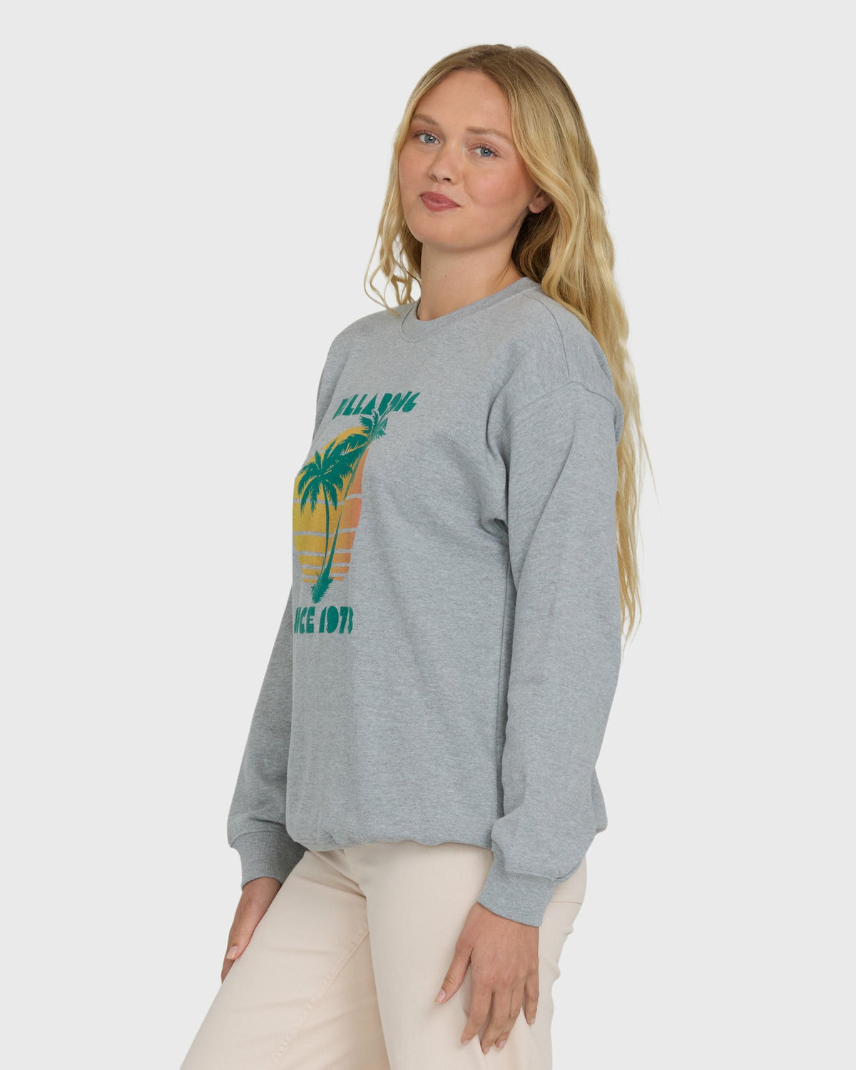 Billabong Women's My Fave Beach Crewneck Sweatshirt - Heather Gray