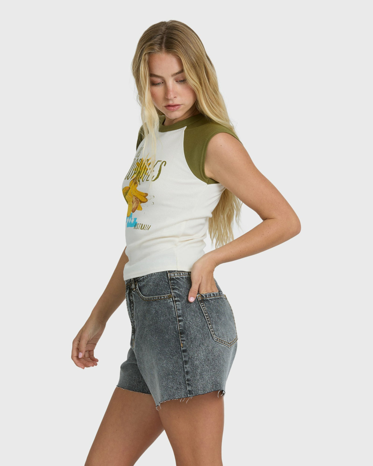 Billabong Women's Riley Cut-Off Denim Shorts - Black Water