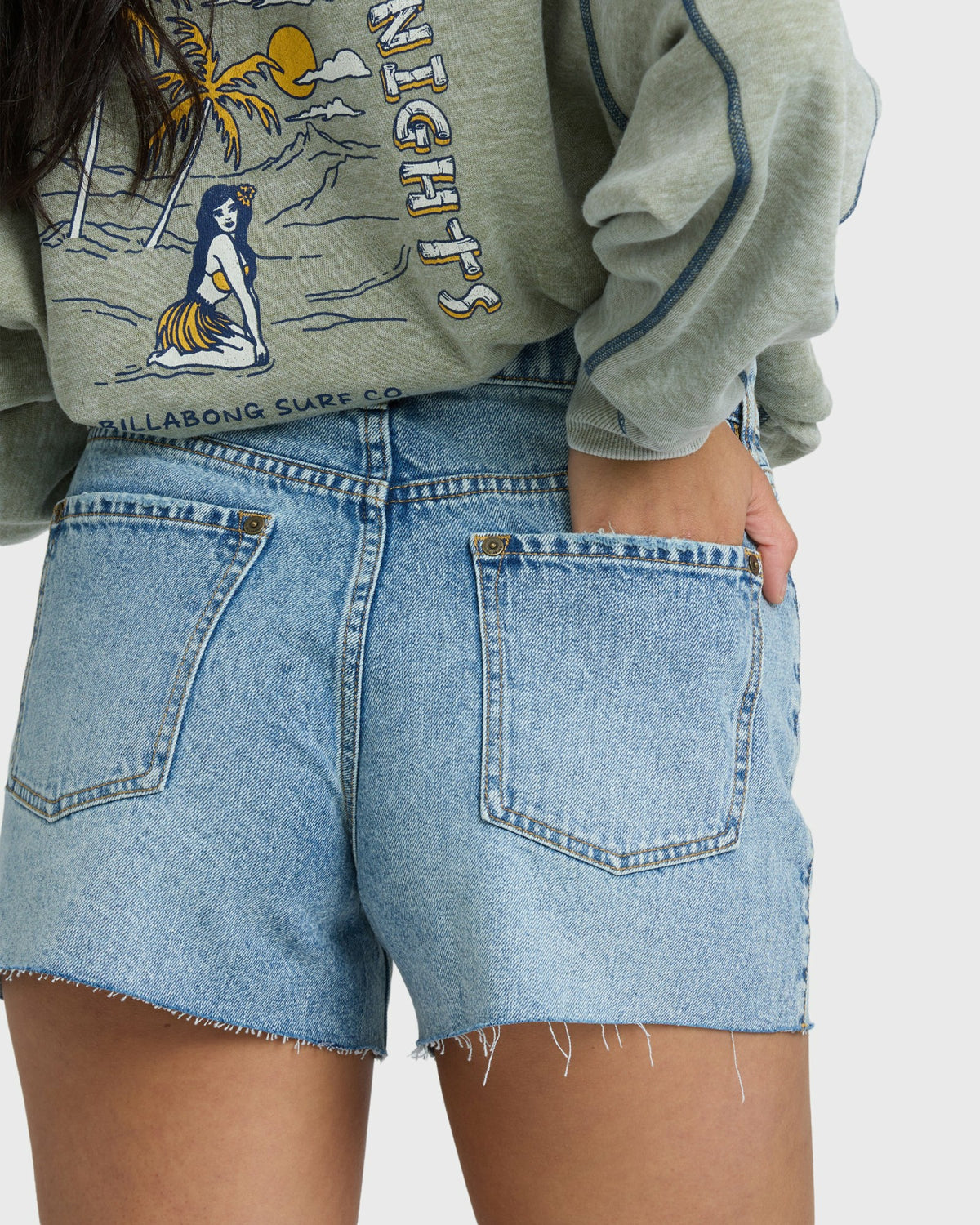 Billabong Women's Sling Trim Denim Shorts - Pacific Blue