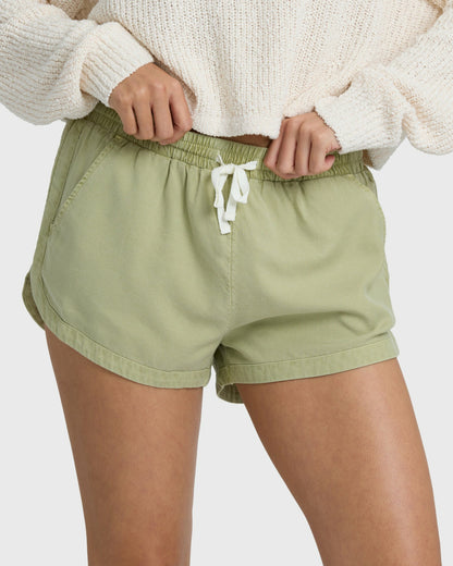 Billabong Women's Road Trippin Elastic Waist Shorts - Avocado
