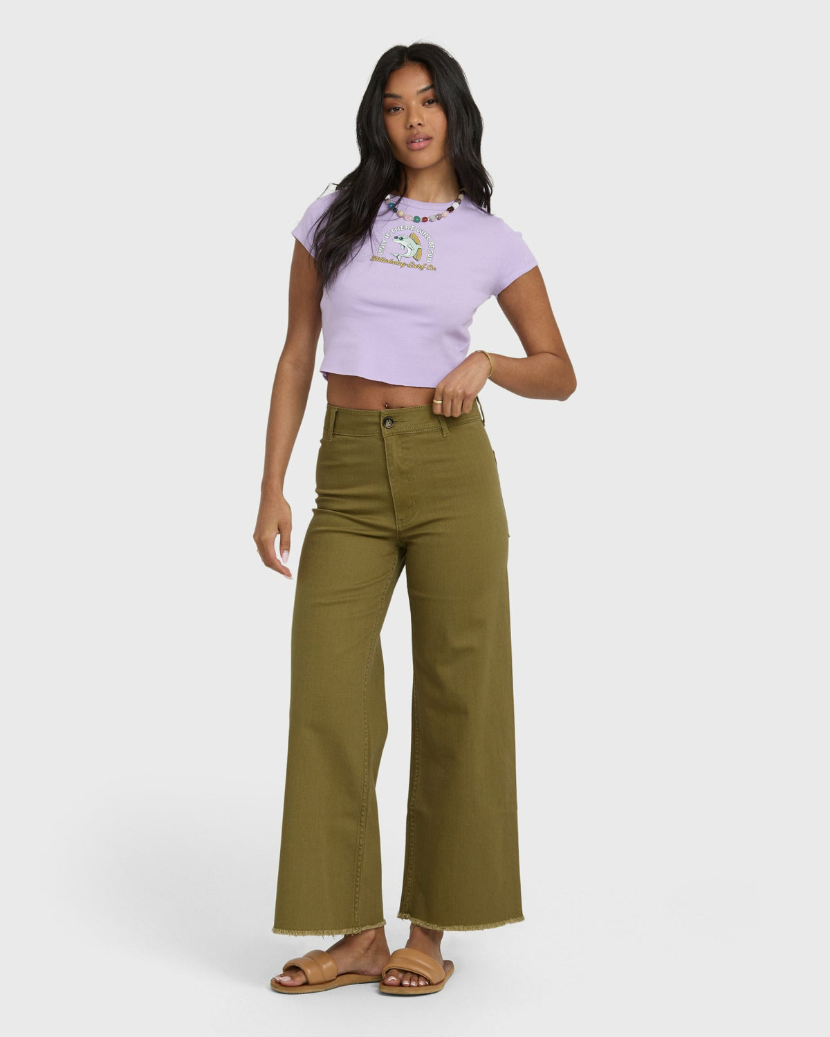 Billabong Women's Free Fall High-Waist Twill Pants - Martini Olive