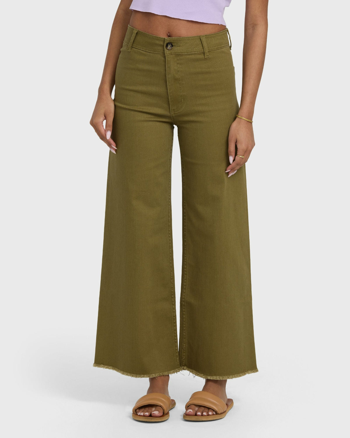Billabong Women's Free Fall High-Waist Twill Pants - Martini Olive