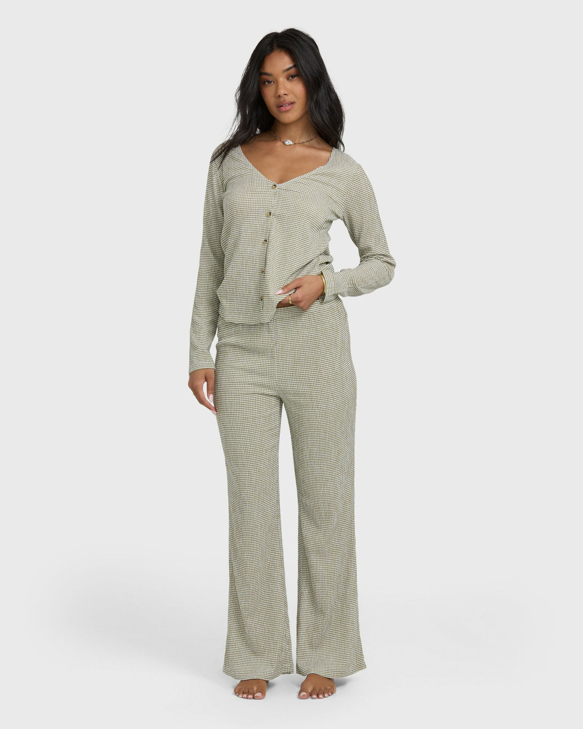 Billabong Women's Hot Check Knitpants - Martini Olive