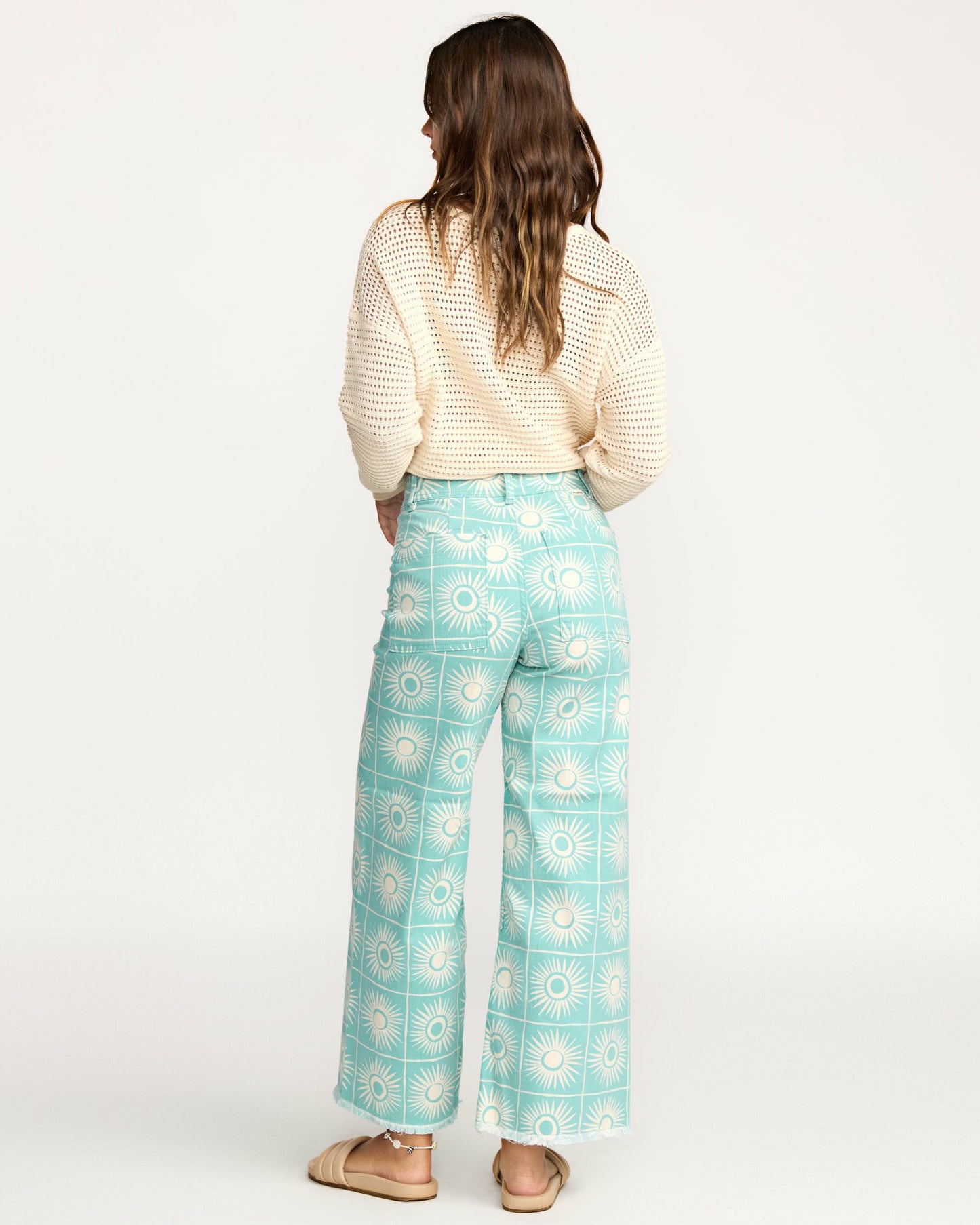 Billabong Women's Free Fall Printed Twill Pants - Misty Blue