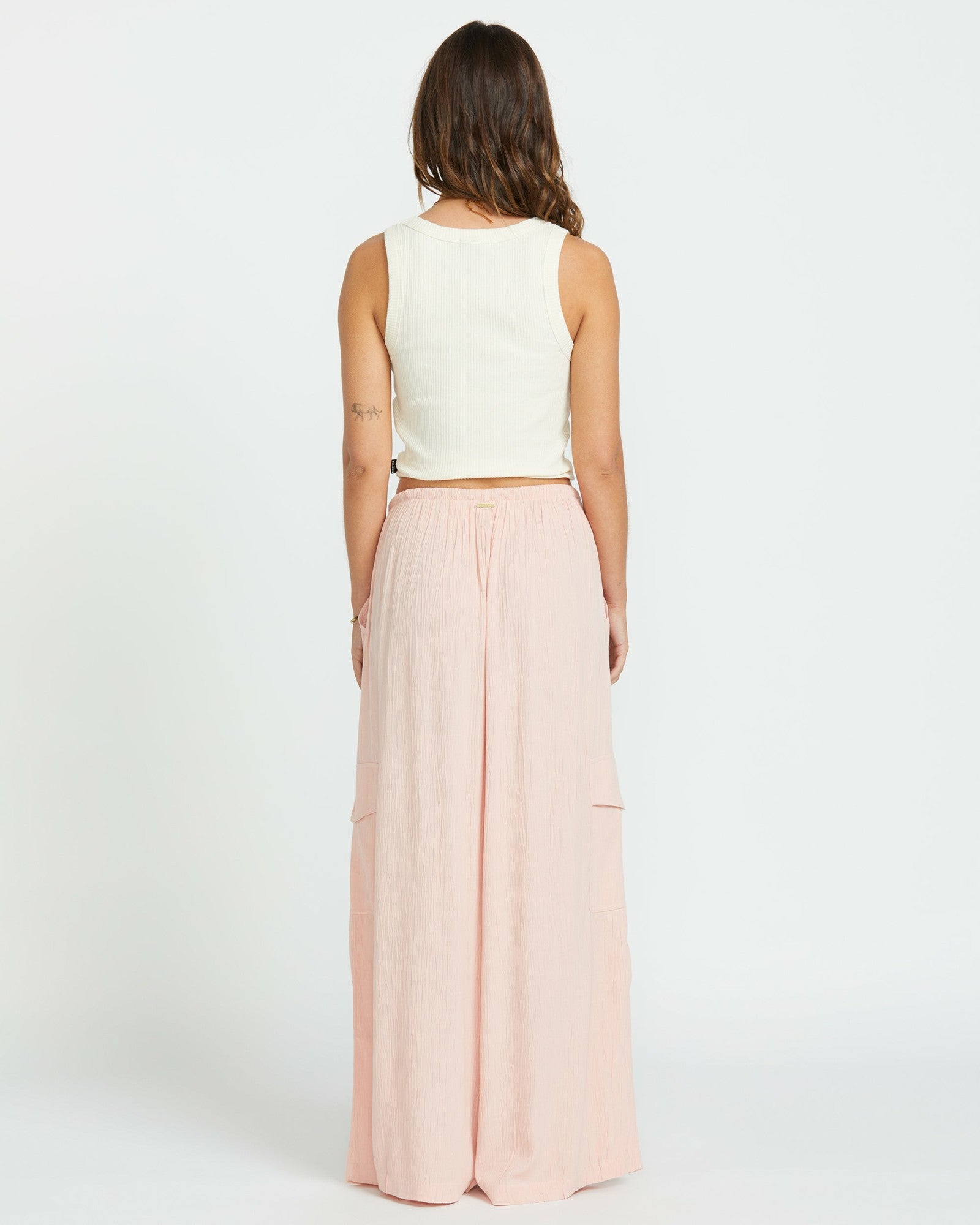 Billabong Women's Beach Babe Cargo Elastic Waist Pants - Dusty Peach
