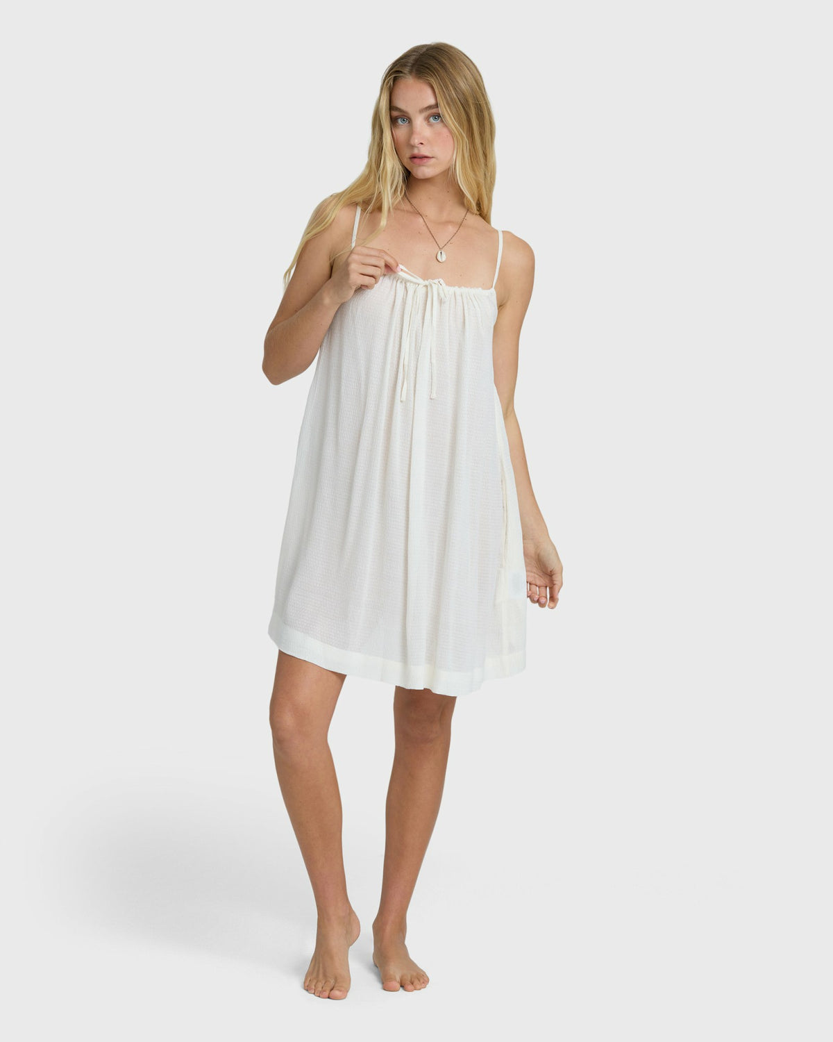 Billabong Women's Beach Song Solid Mini Dress - Salt Crystal