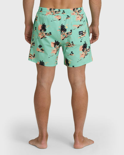 Billabong Men's Lineup Layback 16\" Trunks - Lime Green