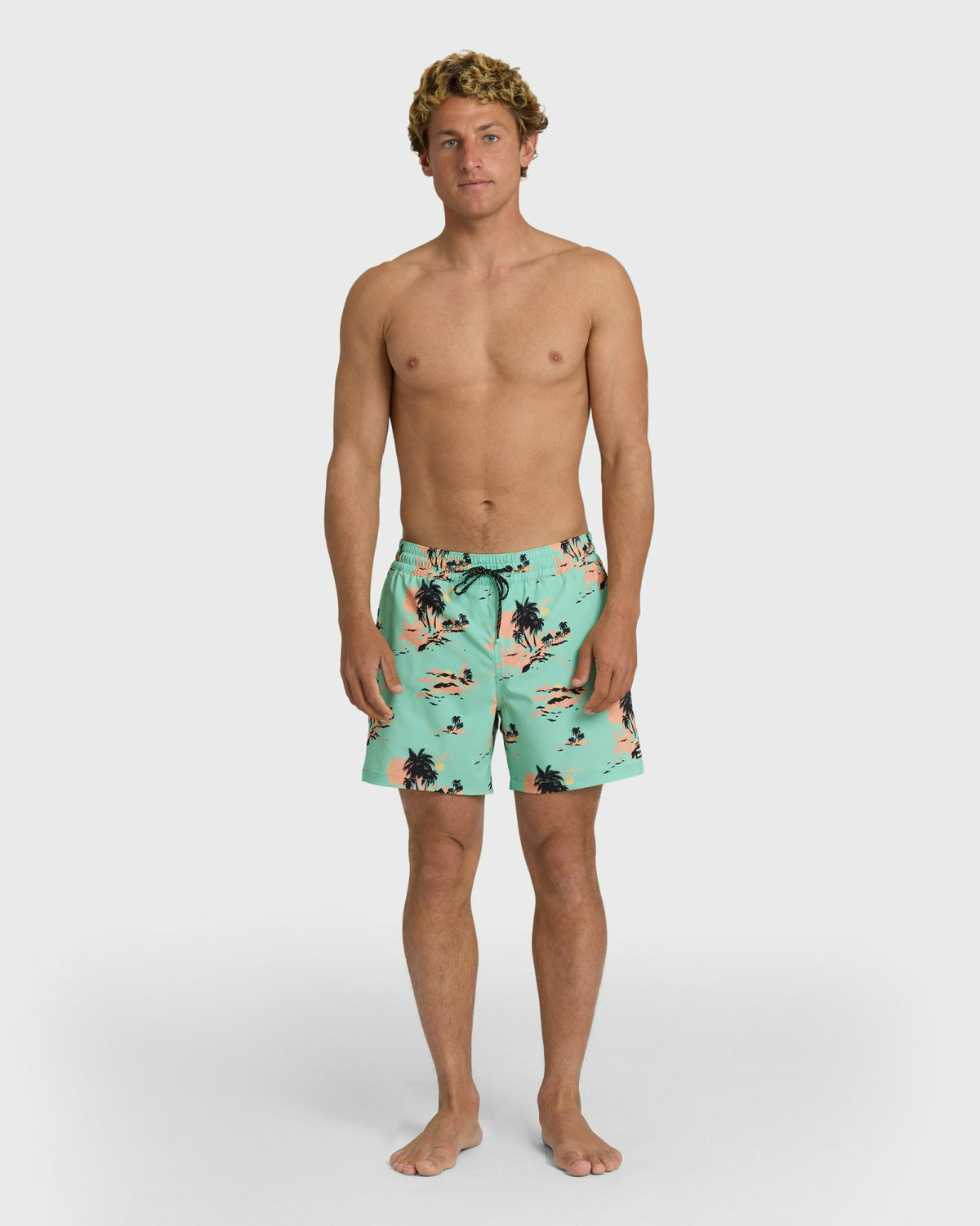 Billabong Men's Lineup Layback 16\" Trunks - Lime Green