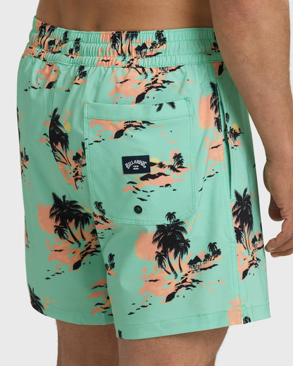 Billabong Men's Lineup Layback 16\" Trunks - Lime Green