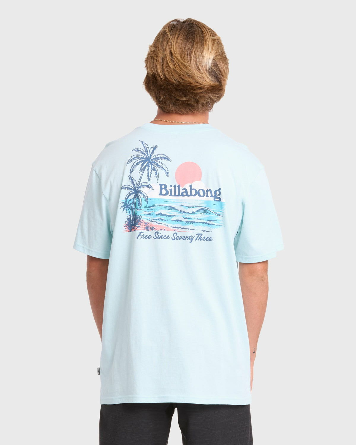 Billabong Men's Lounge Premium Short Sleeve Knit Graphic T-Shirt - Coastal Blue