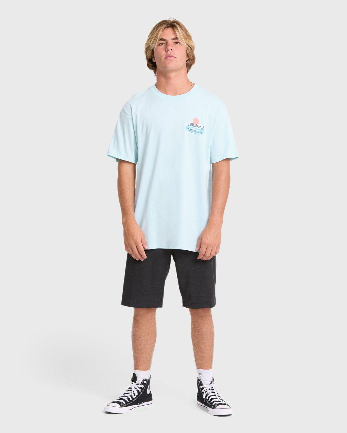 Billabong Men's Lounge Premium Short Sleeve Knit Graphic T-Shirt - Coastal Blue