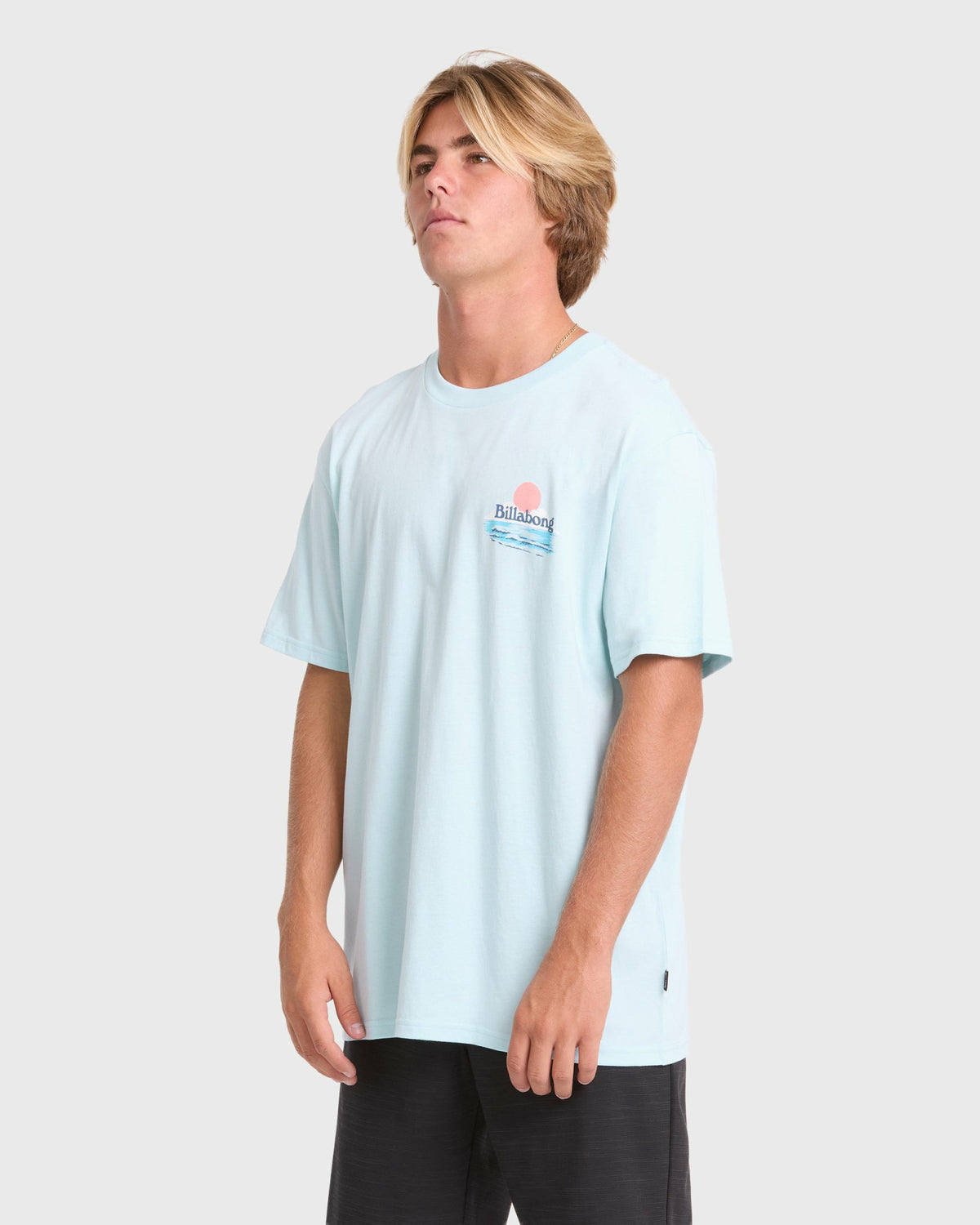 Billabong Men's Lounge Premium Short Sleeve Knit Graphic T-Shirt - Coastal Blue