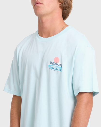 Billabong Men's Lounge Premium Short Sleeve Knit Graphic T-Shirt - Coastal Blue