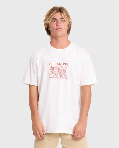 Billabong Men's Twinny Premium Short Sleeve Knit T-Shirt - Off White