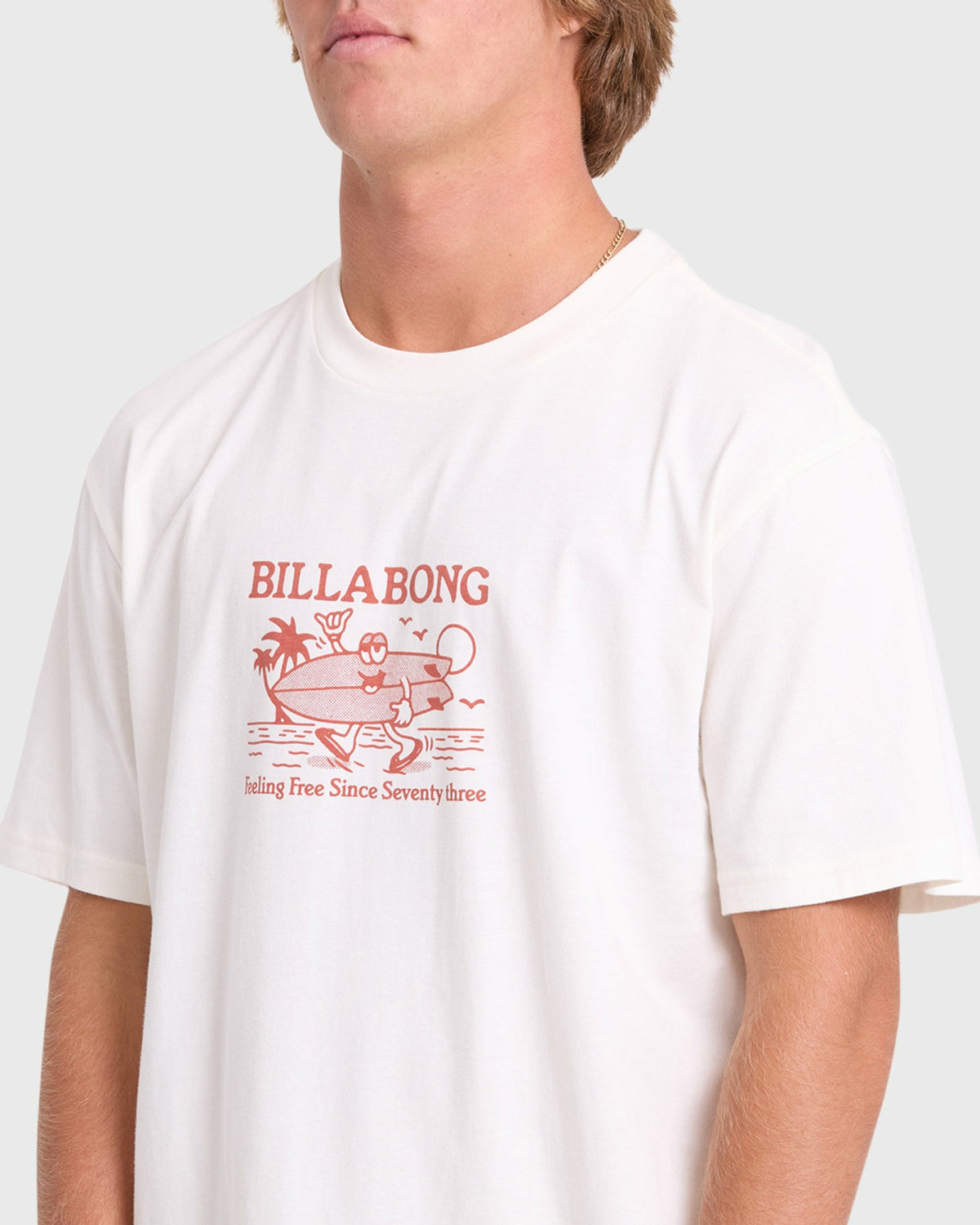 Billabong Men's Twinny Premium Short Sleeve Knit T-Shirt - Off White