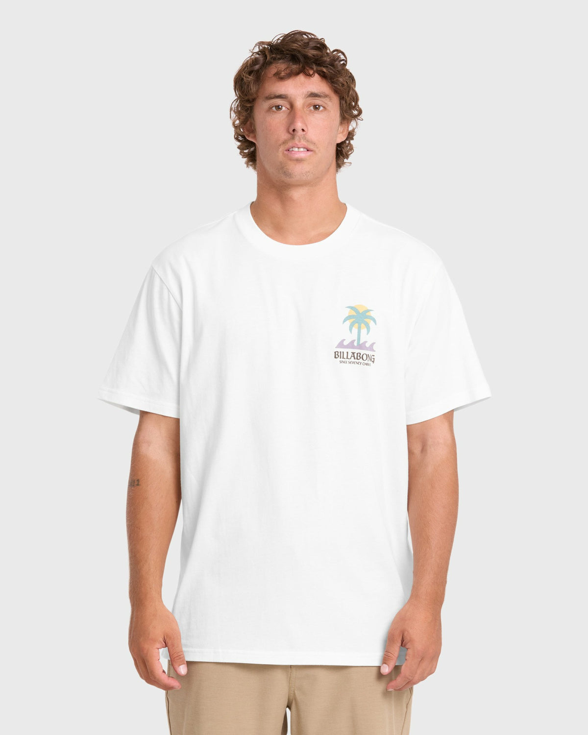 Billabong Men's Portal Premium Short Sleeve Knit T-Shirt - Off White