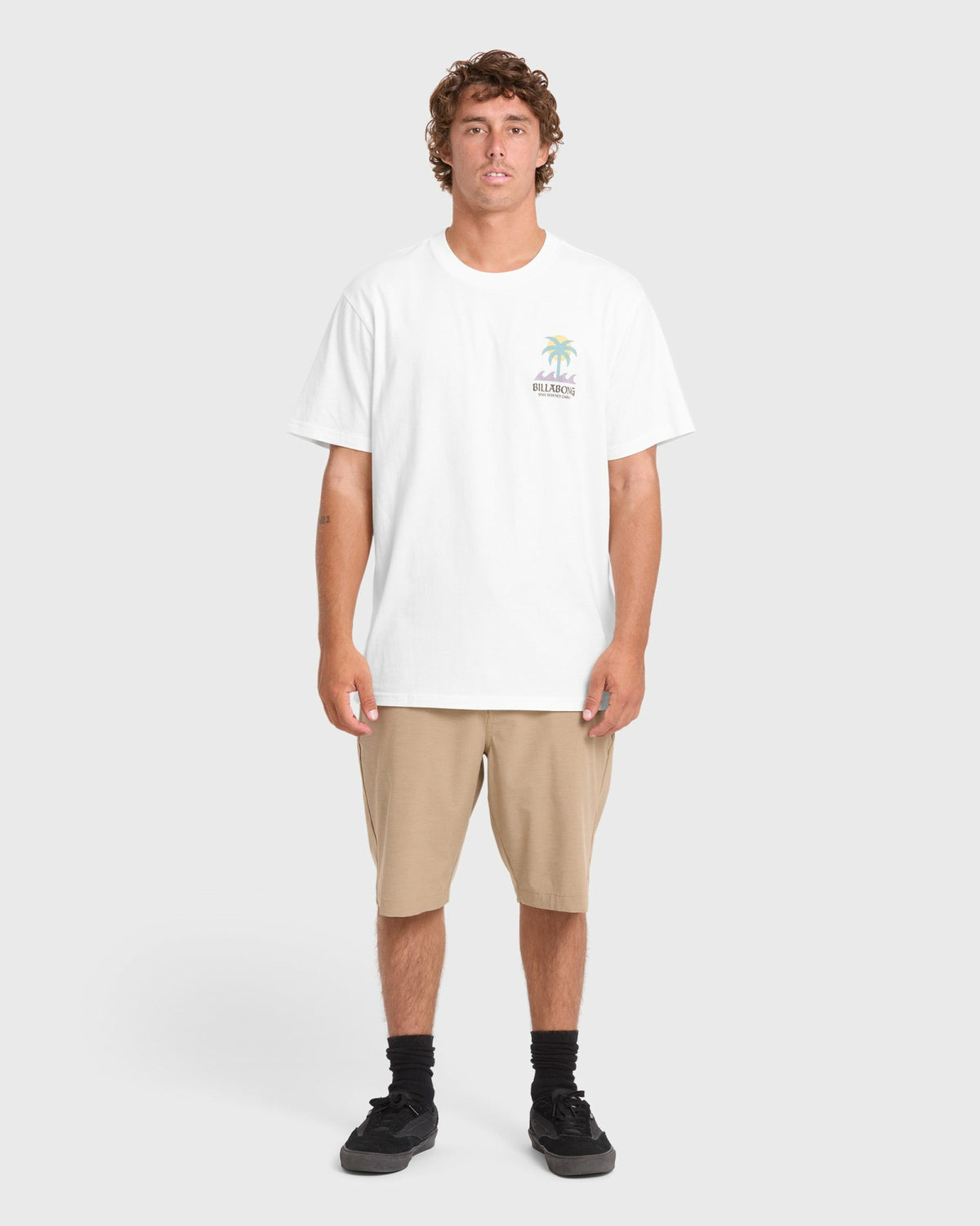 Billabong Men's Portal Premium Short Sleeve Knit T-Shirt - Off White