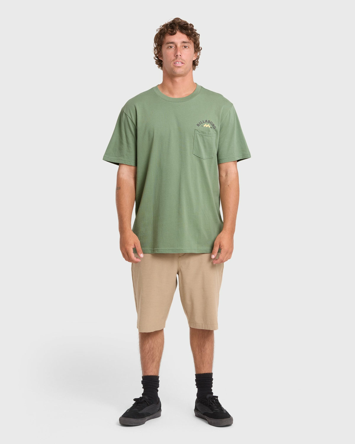 Billabong Men's Foundry Premium Short Sleeve Cotton Graphic T-Shirt - Hedge Green