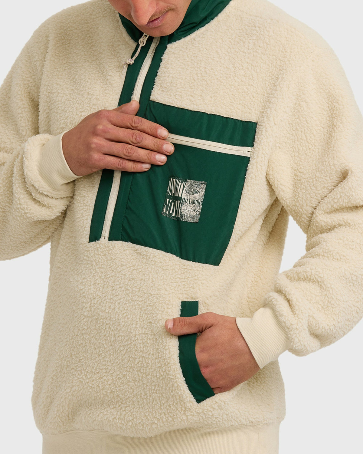 Billabong Men's Salinity Now Boundary Mock Neck Sweatshirt - Chino
