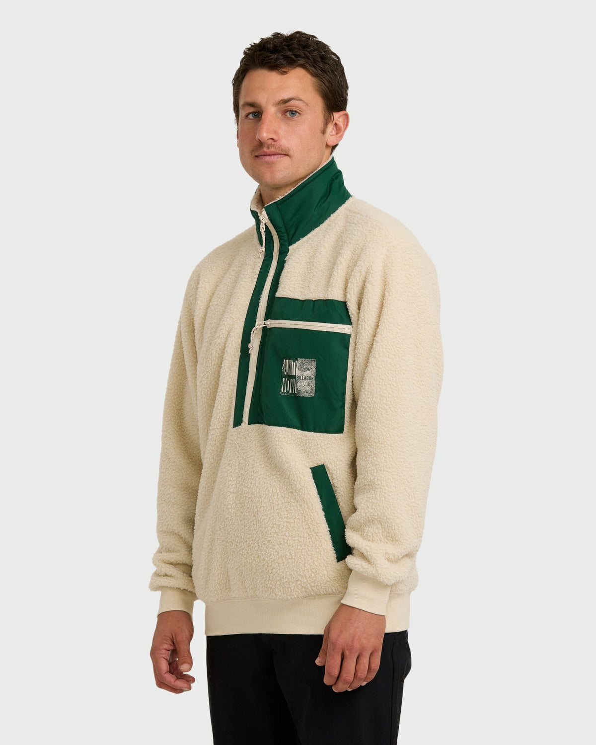 Billabong Men's Salinity Now Boundary Mock Neck Sweatshirt - Chino