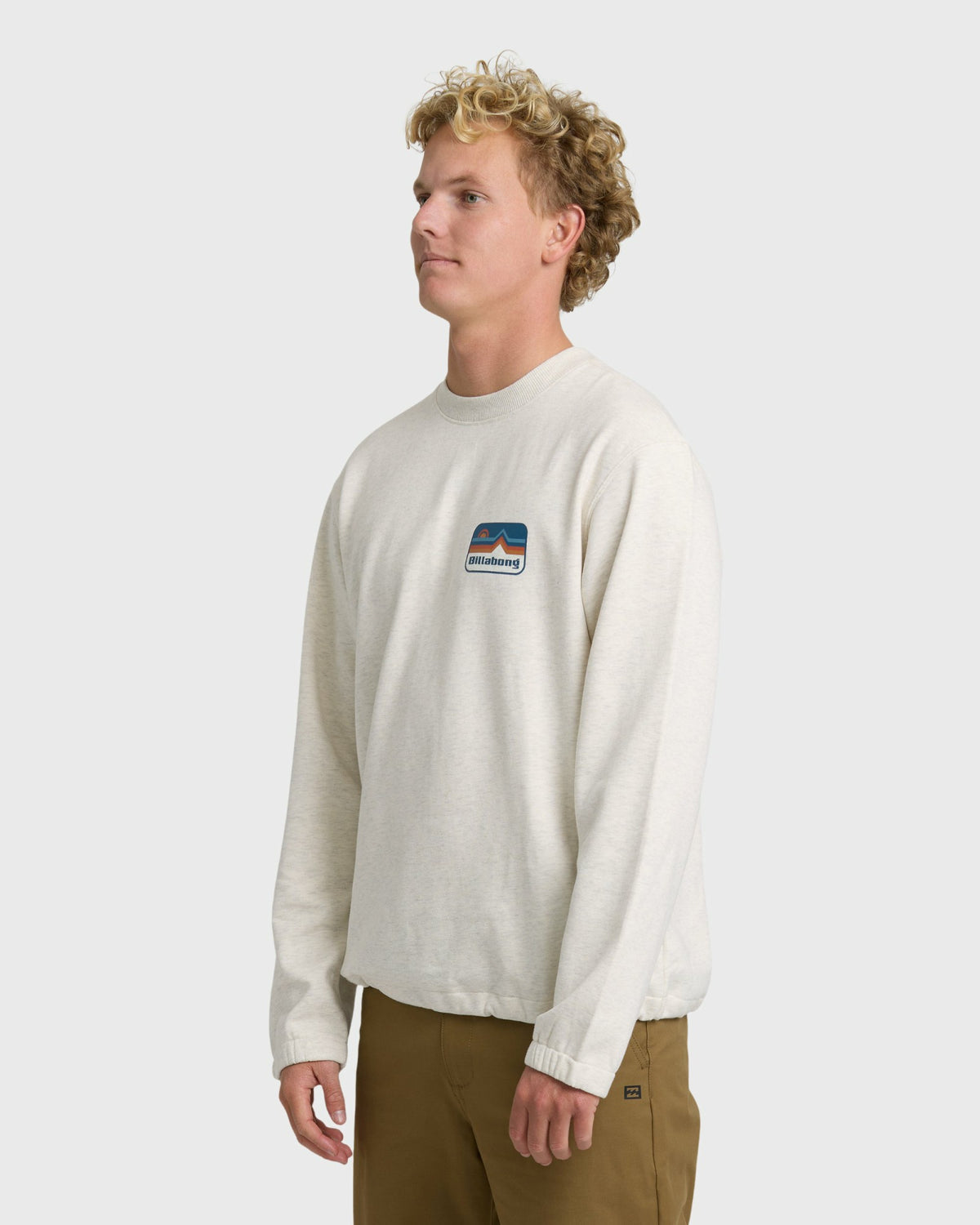 Billabong Men's Compass Crewneck Sweatshirt - Oatmeal Heather.