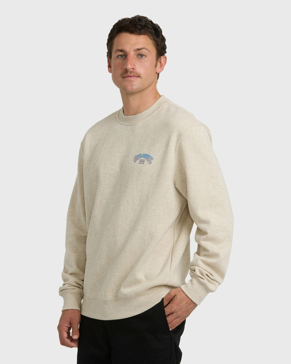 Billabong Men's Short Sands Crewneck Sweatshirt - Bone Heather