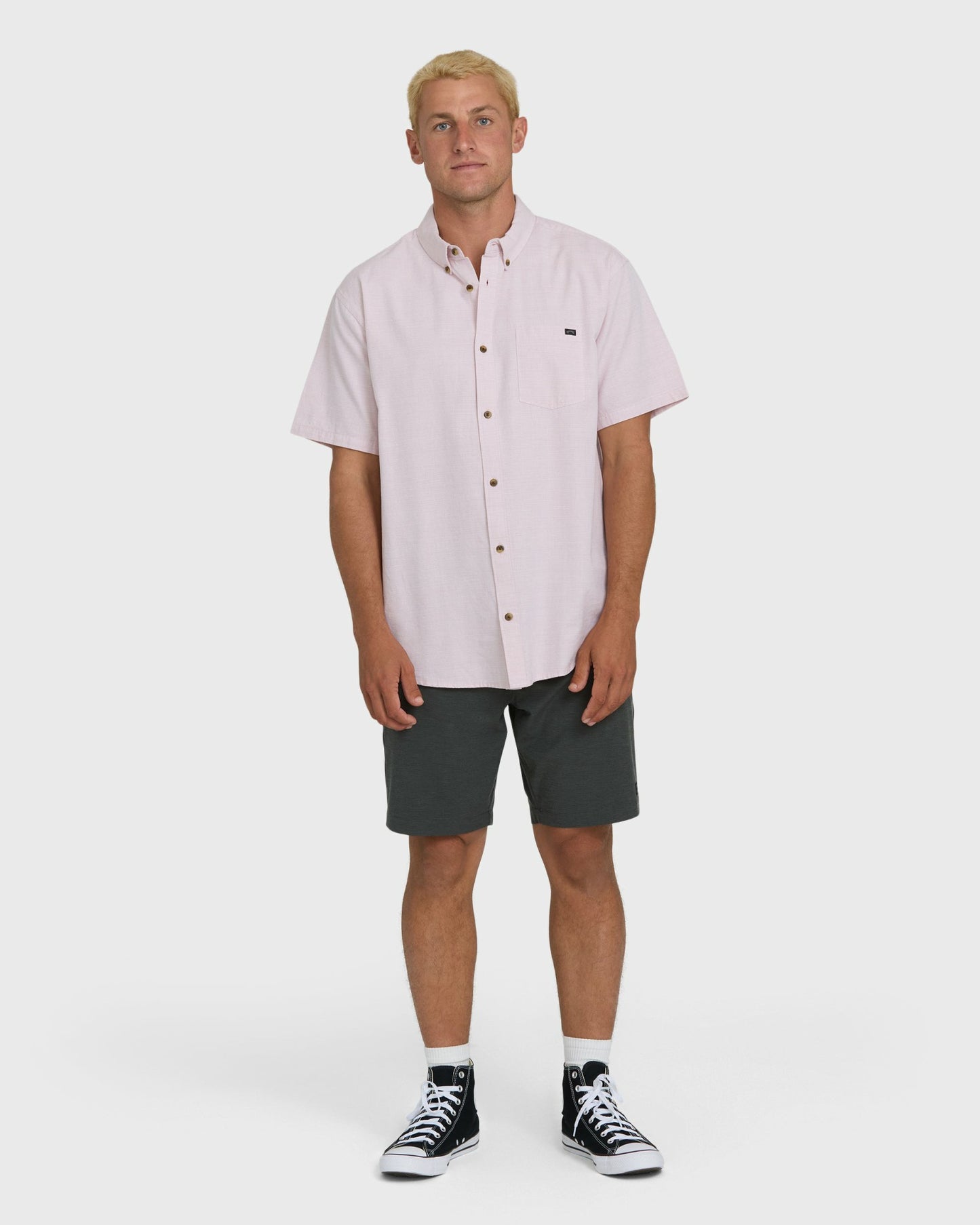 Billabong Men's All Day Short Sleeve Woven Shirt - Ash Rose