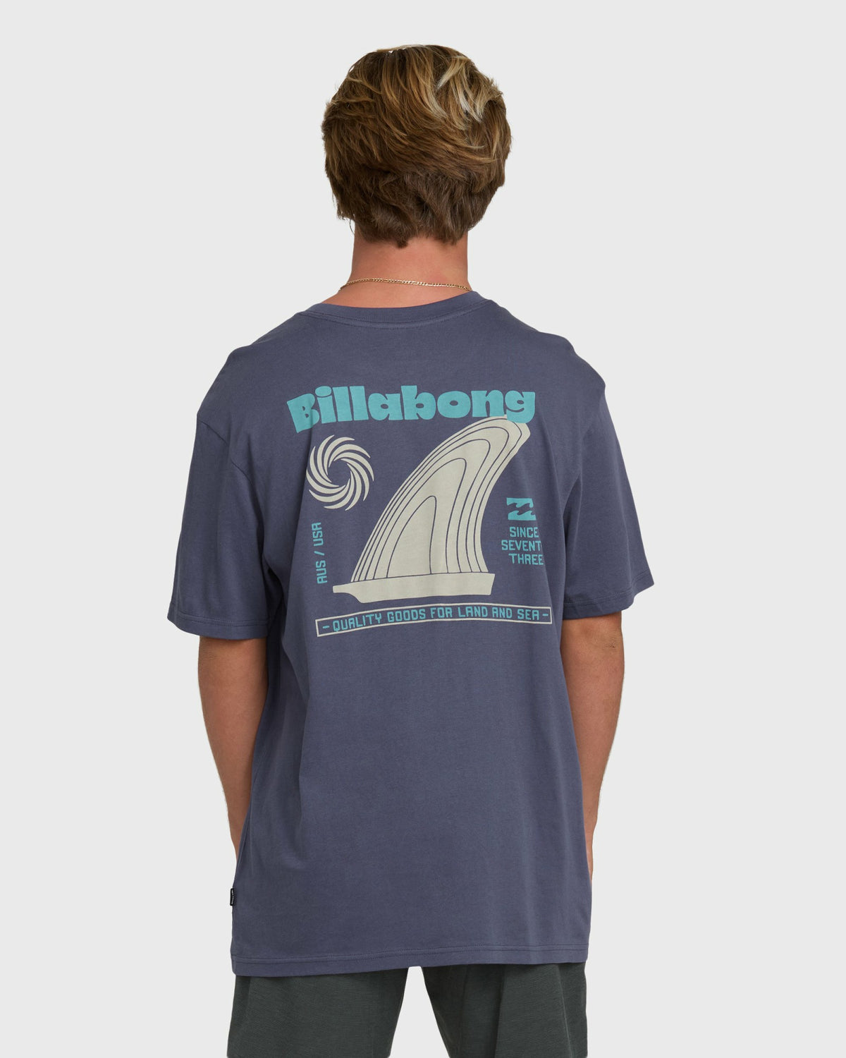 Billabong Men's Single Fin Premium Short Sleeve T-Shirt - Graystone
