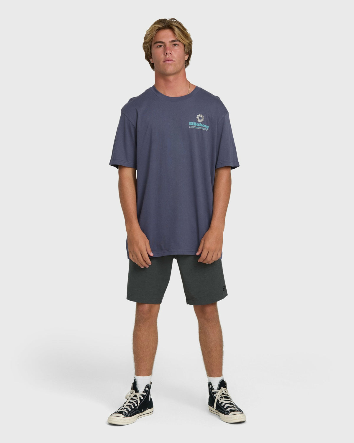Billabong Men's Single Fin Premium Short Sleeve T-Shirt - Graystone
