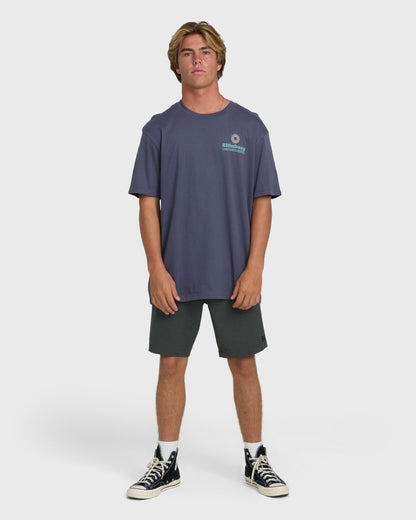 Billabong Men's Single Fin Premium Short Sleeve T-Shirt - Graystone