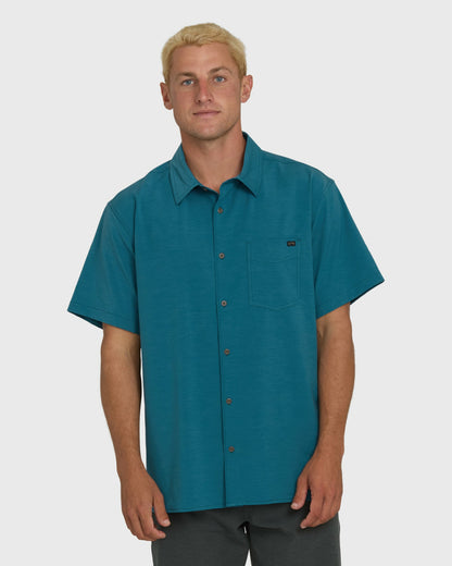 Billabong Men's A\/Div Surftrek Transit Short Sleeve Woven Shirt - Tropical Teal