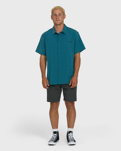 Billabong Men's A\/Div Surftrek Transit Short Sleeve Woven Shirt - Tropical Teal