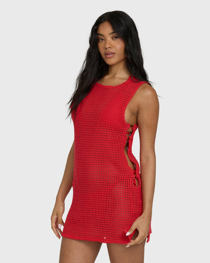 Billabong Women's Rising Tides Cover-Up Dress - Fiesta Red