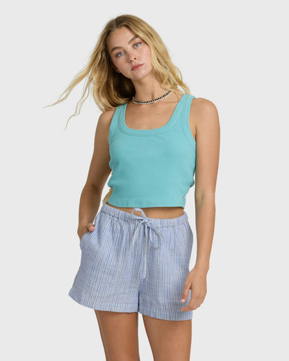 Billabong Women's Wanderer Print Woven Shorts - Twilight Blue