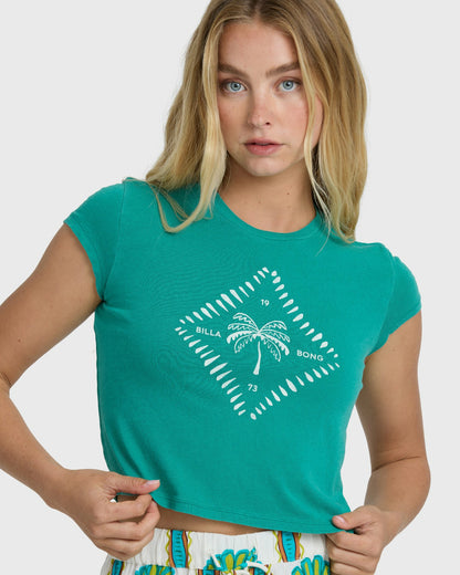 Billabong Women's Check Me In Short Sleeve T-Shirt - Climbing Ivy
