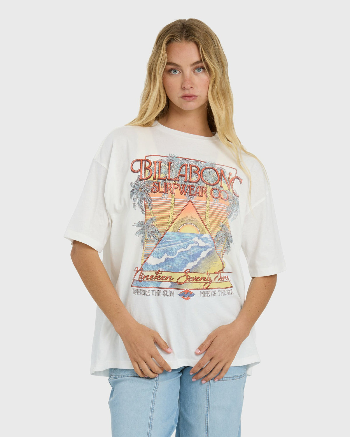 Billabong Women's Sun Meets Sea Short Sleeve T-Shirt - Salt Crystal