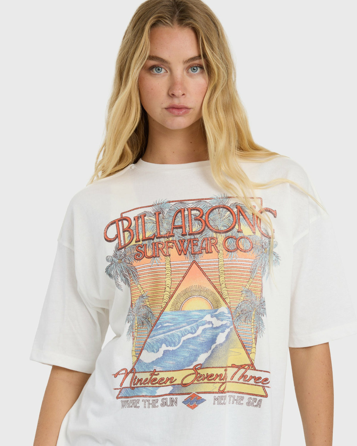 Billabong Women's Sun Meets Sea Short Sleeve T-Shirt - Salt Crystal