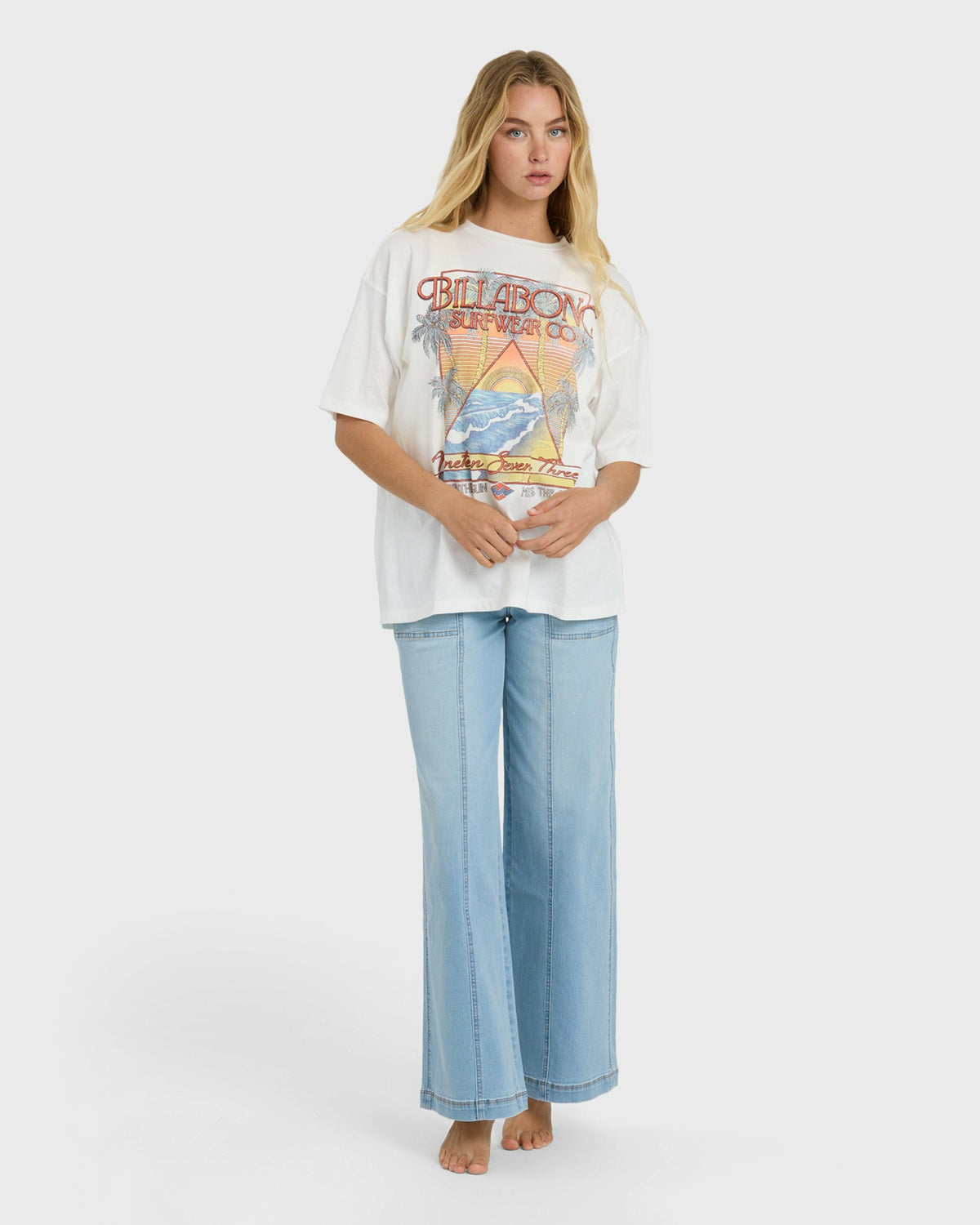 Billabong Women's Sun Meets Sea Short Sleeve T-Shirt - Salt Crystal