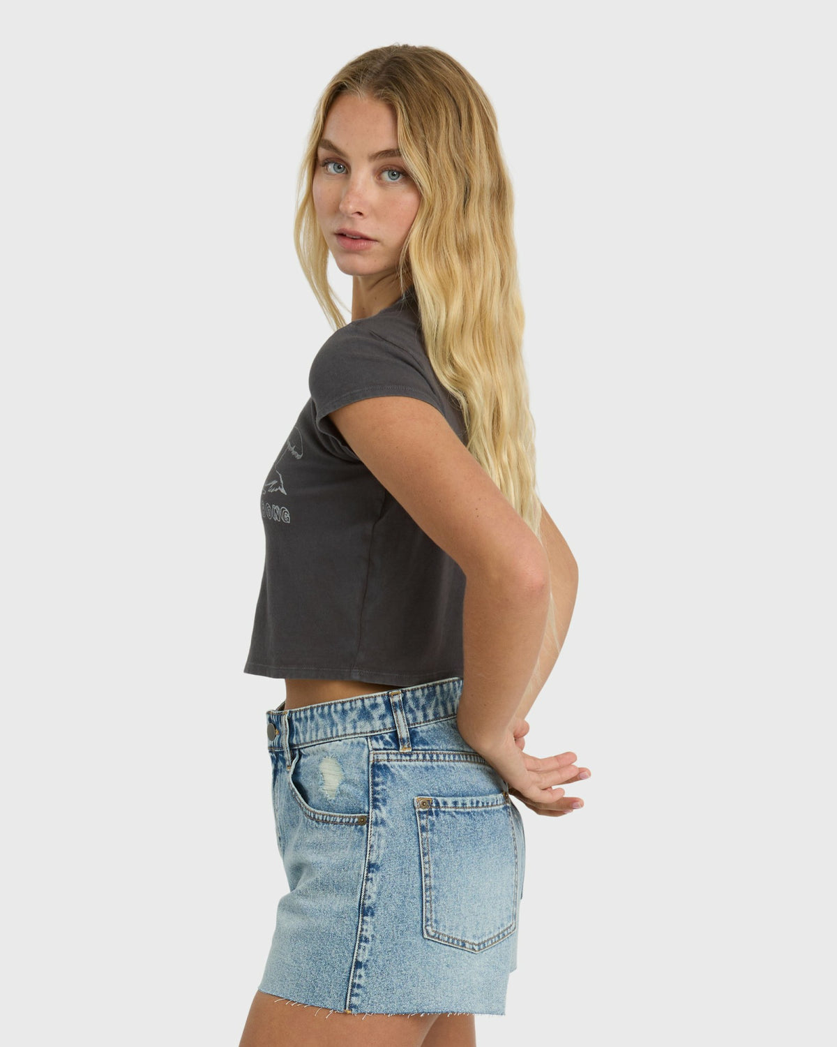 Billabong Women's Morning Fun Time Short Sleeve T-Shirt - Off Black