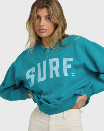 Billabong Women's Mono Aloha Kendal Crewneck Sweatshirt - Atlantis