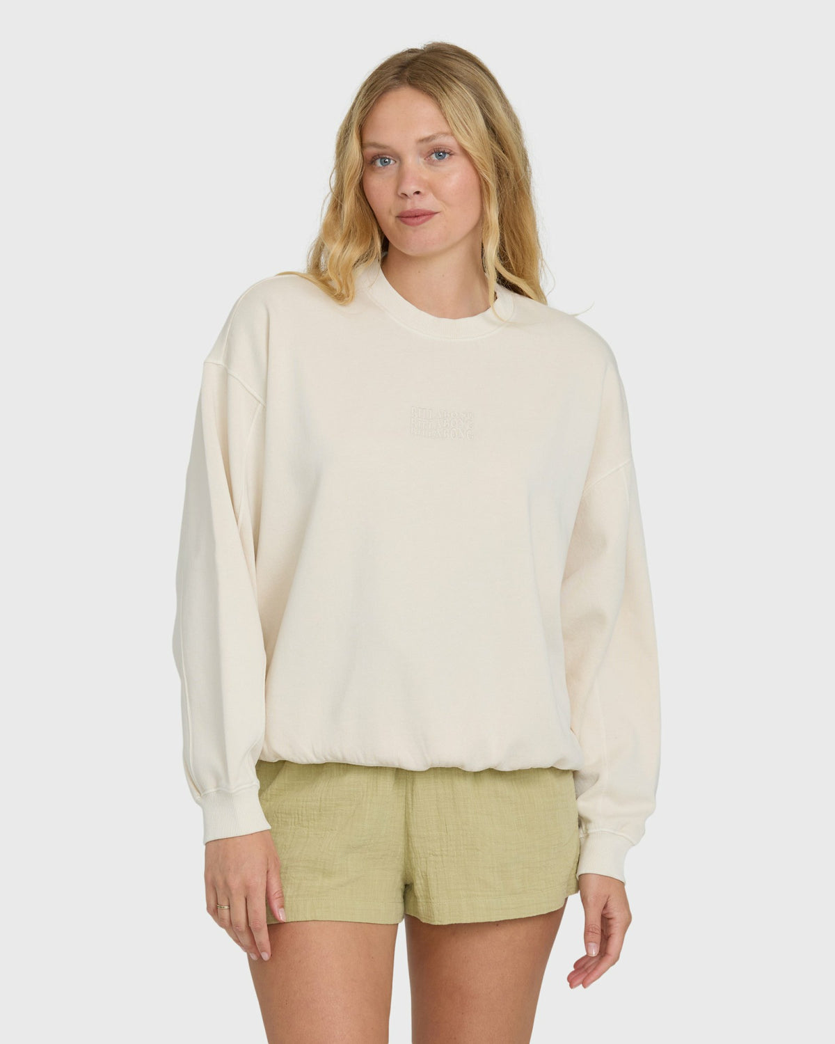 Billabong Women's Bleached Out Kendal Crewneck Sweatshirt - Vanilla