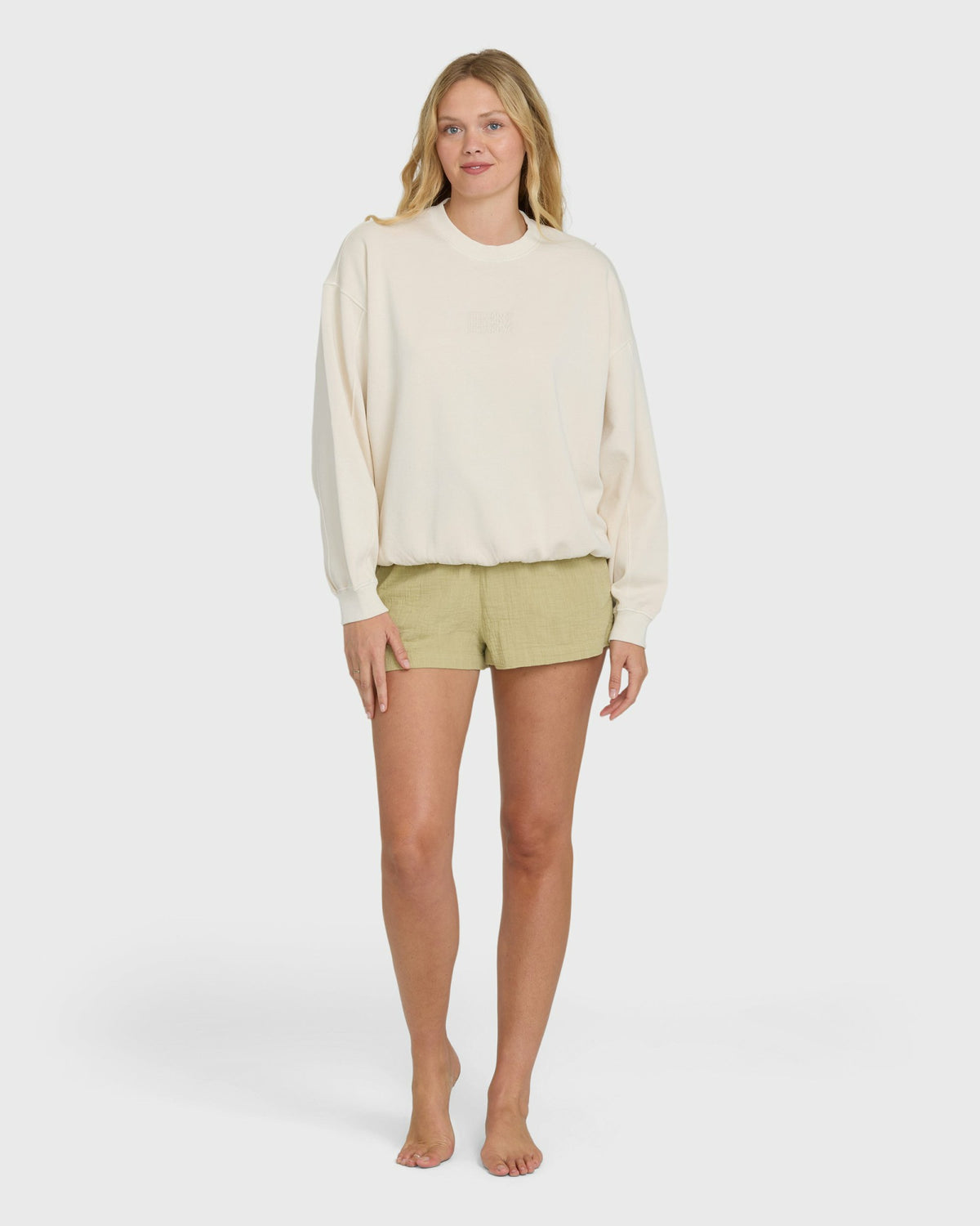Billabong Women's Bleached Out Kendal Crewneck Sweatshirt - Vanilla
